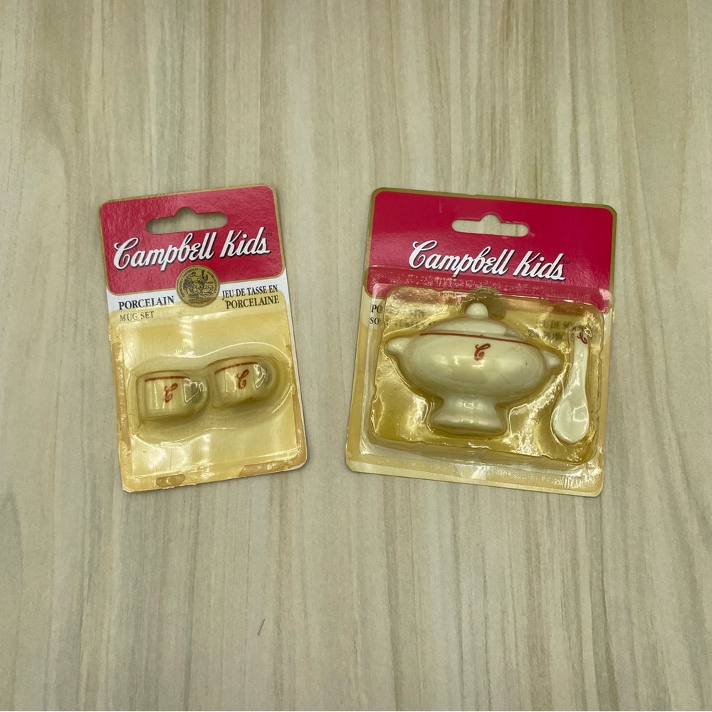 Fibre Craft Campbell Soup Kids Vintage Miniature Soup Tureen Mug Set Flaws Gifts
